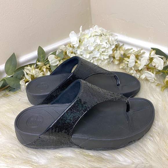 FitFlops Electra sequin thong Sandals sz 10 - Picture 1 of 7